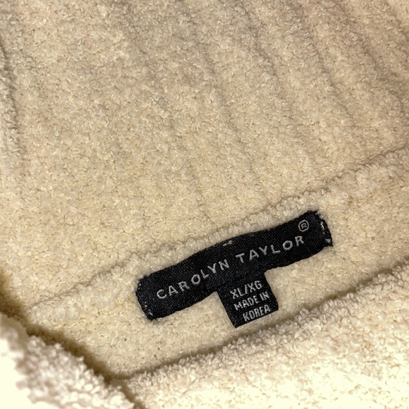 Vintage Carolyn Taylor cream sweater, turtleneck, size XL - Picture 5 of 12